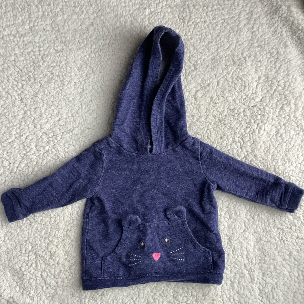 Carters Hooded Sweater with Animal Face Pocket 6M 6 Months